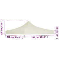 Partytentdak 3x3 m cr&egrave;me