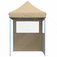 Partytent inklapbaar pop-up met 2 zijwanden beige