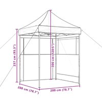 Partytent inklapbaar pop-up met 2 zijwanden beige