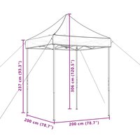 Partytent inklapbaar pop-up 200x200x306 cm zwart