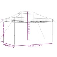 Partytent inklapbaar pop-up 440x292x315 cm oranje