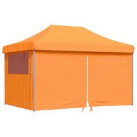 Partytent inklapbaar pop-up met 4 zijwanden oranje