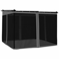 Prieel met zijwanden van gaas 3x3 m staal antracietkleurig
