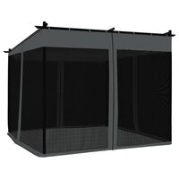 Prieel met zijwanden van gaas 3x3 m staal antracietkleurig