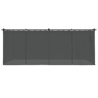Prieel met gordijnen 6x3 m staal antracietkleurig