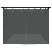 Prieel met gordijnen 6x3 m staal antracietkleurig