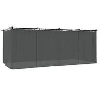 Prieel met gordijnen 6x3 m staal antracietkleurig