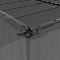 Prieel met gordijnen 6x3 m staal antracietkleurig
