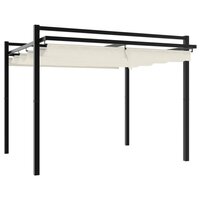 Prieel met uittrekbaar dak 3x3 m aluminium cr&egrave;mekleurig