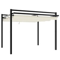 Prieel met uittrekbaar dak 3x3 m aluminium cr&egrave;mekleurig