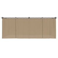 Prieel met gordijnen 6x3 m staal taupe