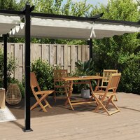 Prieel met uittrekbaar dak 3x6 m aluminium cr&egrave;mekleurig