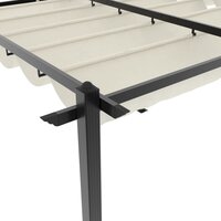 Prieel met uittrekbaar dak 3x6 m aluminium cr&egrave;mekleurig