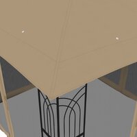 Prieel zijwanden van gaas en dubbel dak 2,94x2,94 m staal taupe