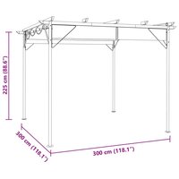 Pergola met uittrekbaar dak 180 g/m&sup2; 3x3 m staal antracietkleur