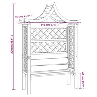 Pergola met dak en bank ge&iuml;mpregneerd grenenhout