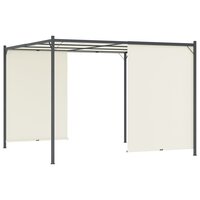Pergola met verstelbaar dak 3x3 m staal cr&egrave;mewit