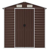 Tuinschuur 191x130x198 cm gegalvaniseerd staal bruin