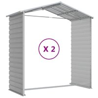 Tuinschuur 191x215x198 cm gegalvaniseerd staal lichtgrijs