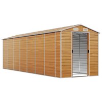 Tuinschuur 191x640x198 cm gegalvaniseerd staal lichtbruin