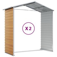 Tuinschuur 191x215x198 cm gegalvaniseerd staal lichtbruin