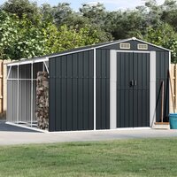 Tuinschuur 277x279x179 cm gegalvaniseerd staal antracietkleurig