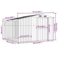 Tuinschuur 277x279x179 cm gegalvaniseerd staal antracietkleurig