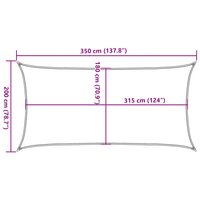 Zonnezeil 160 g/m&sup2; rechthoekig 2x3,5 m HDPE zandkleurig