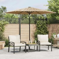 Parasol met LED&#039;s en stalen paal 268x268x226 cm bruin