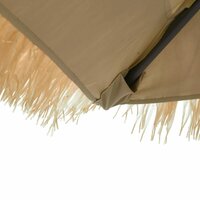 Parasol met LED&#039;s en stalen paal 324x324x247 cm bruin
