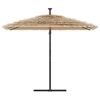 Parasol met LED&#039;s en stalen paal 269x269x235 cm bruin