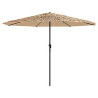 Parasol met stalen paal 324x324x247 cm bruin