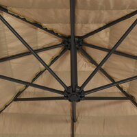 Parasol met stalen paal 324x324x247 cm bruin