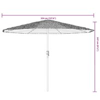 Parasol met stalen paal 324x324x247 cm bruin