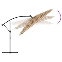 Parasol met LED&#039;s en stalen paal 246x246x230 cm bruin