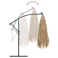 Parasol met LED&#039;s en stalen paal 246x246x230 cm bruin