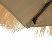 Parasol met LED&#039;s en stalen paal 246x246x230 cm bruin