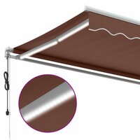 Luifel automatisch uittrekbaar met LED 350x250 cm bruin