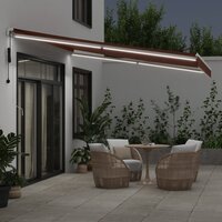 Luifel automatisch uittrekbaar met LED 400x350 cm bruin