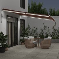 Luifel automatisch uittrekbaar met LED 500x300 cm bruin