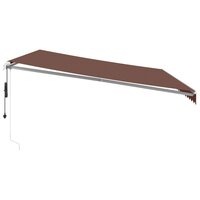 Luifel automatisch uittrekbaar met LED 500x300 cm bruin