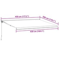 Luifel handmatig uittrekbaar 450x300 cm bruin