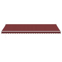 Luifel handmatig uittrekbaar met LED 600x300 cm bordeauxrood