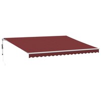 Luifel automatisch uittrekbaar met LED 450x350 cm bordeauxrood