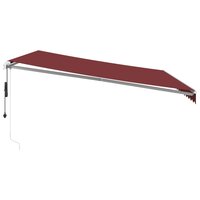 Luifel automatisch uittrekbaar met LED 450x350 cm bordeauxrood