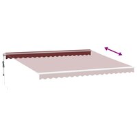 Luifel automatisch uittrekbaar met LED 450x350 cm bordeauxrood
