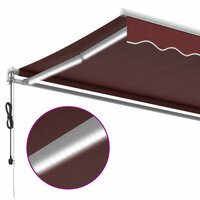 Luifel automatisch uittrekbaar met LED 450x350 cm bordeauxrood