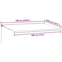 Luifel handmatig uittrekbaar 500x300 cm bordeauxrood