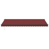 Luifel handmatig uittrekbaar met LED&#039;s 600x350 cm bordeauxrood