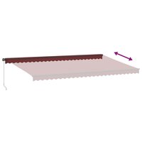 Luifel handmatig uittrekbaar met LED&#039;s 600x350 cm bordeauxrood